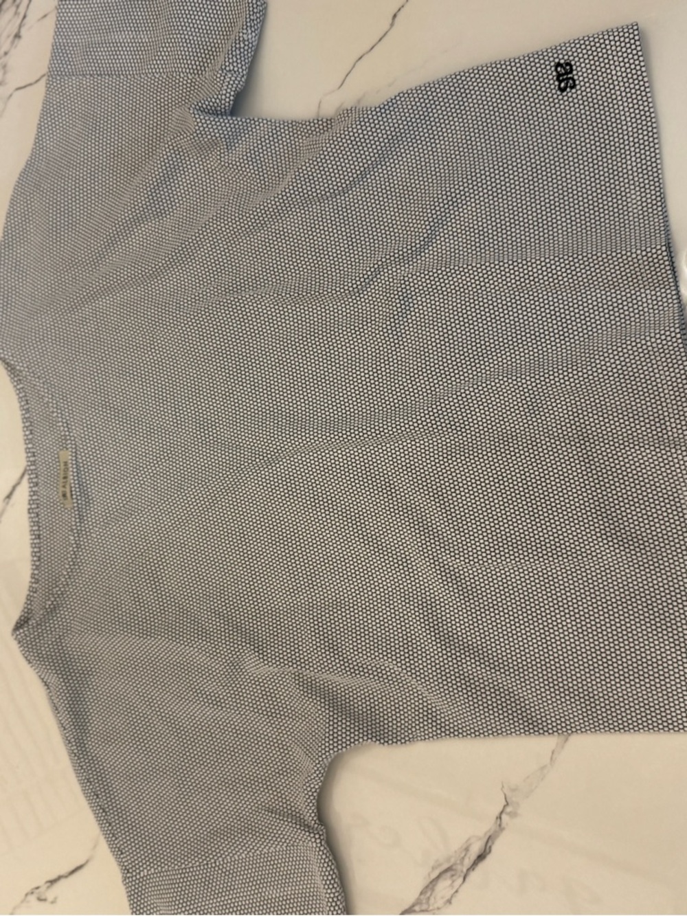 Albion Navy & White Micro Dot Tee
